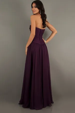 Affordable Bridesmaid Dresses/Prom Dresses A-Line Sweetheart Floor-Length Chiffon Grape