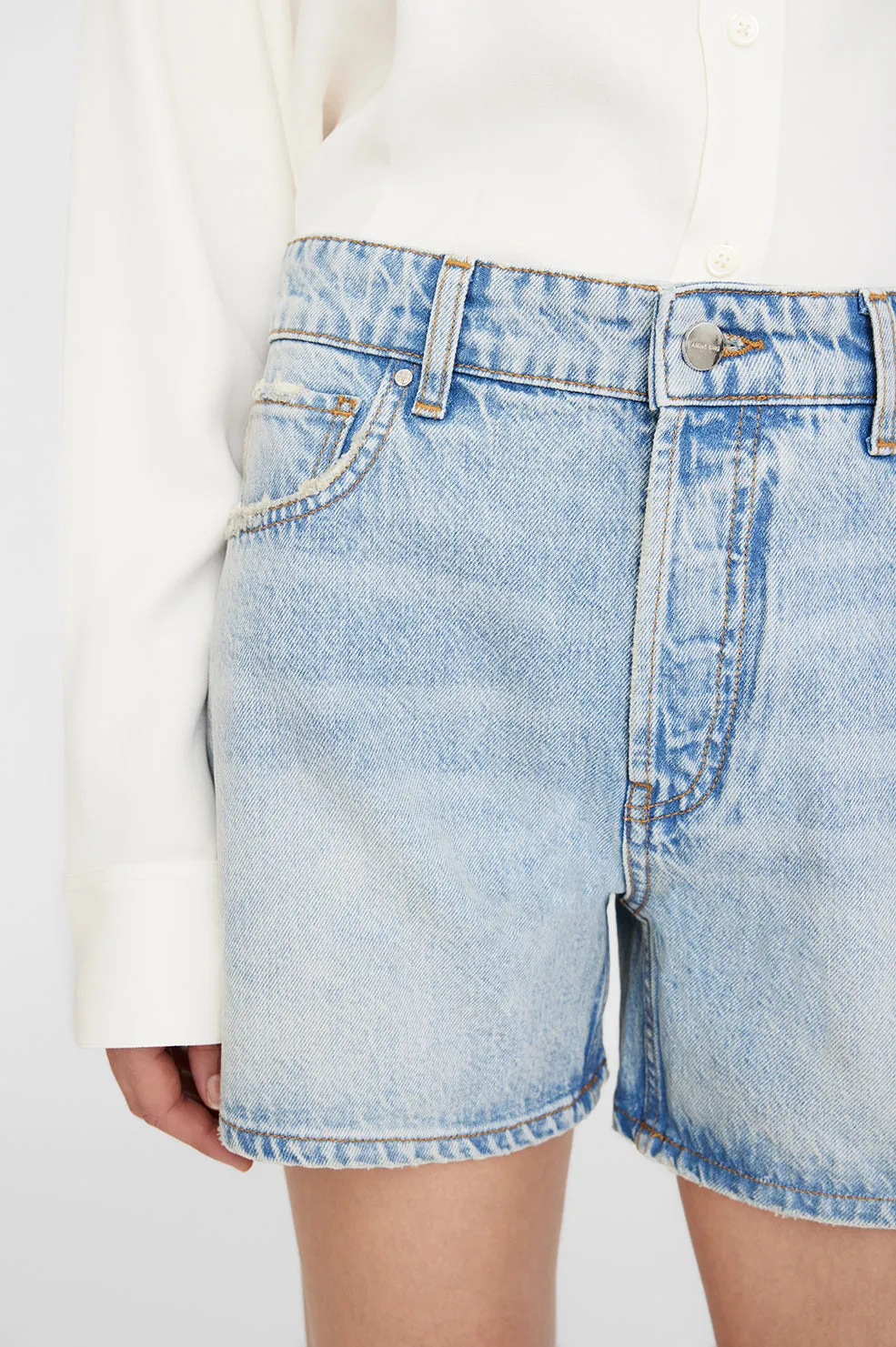 Anine Bing Dalton Short in Bleached Blue