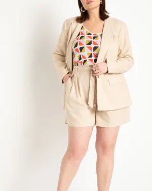 Belted Relaxed Linen Short | Irish Cream