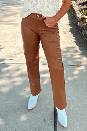 Buddy Love: Gomez Vegan Leather Pants - Camel