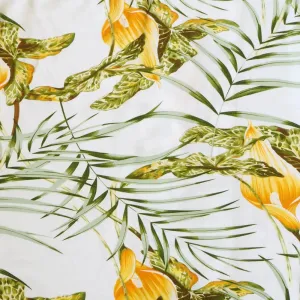 Calla White Hawaiian Rayon Fabric by the Yard