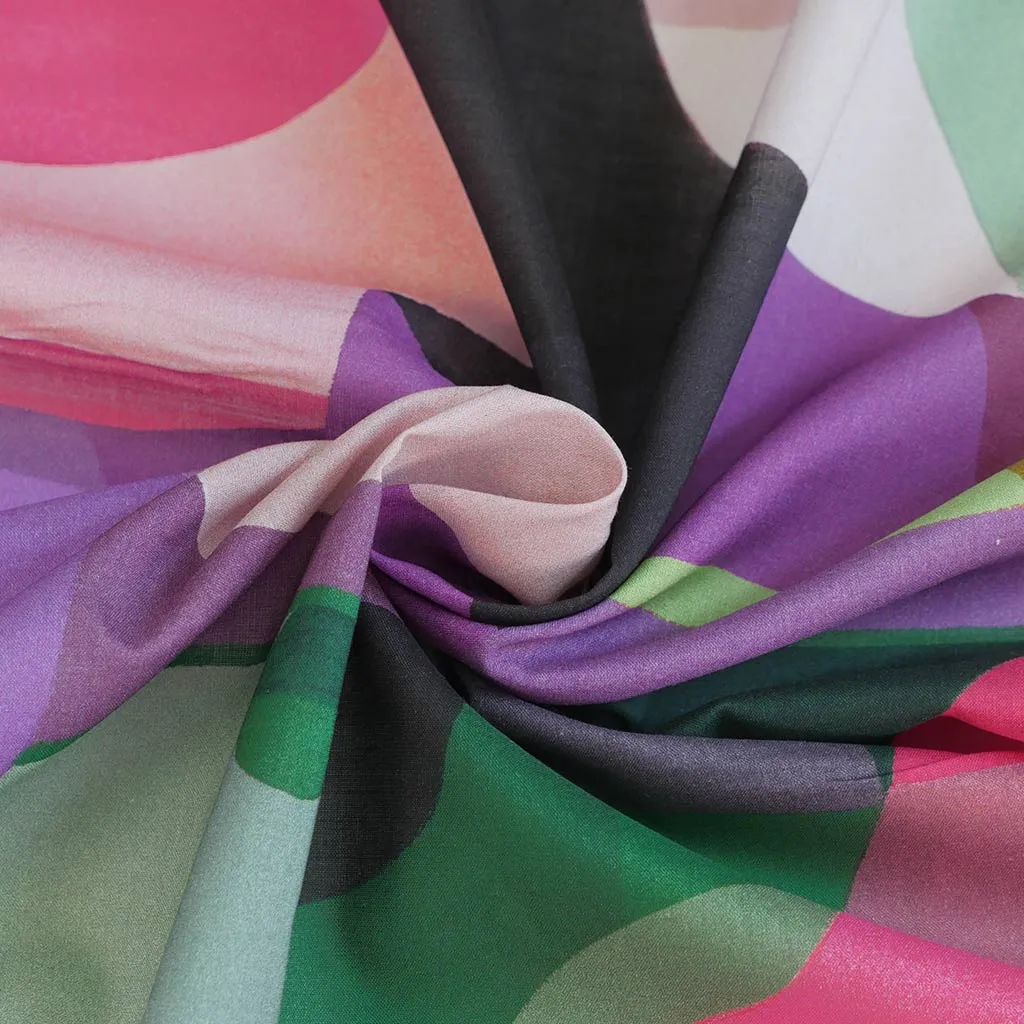 Cotton Voile - Purple Midnight Summer Swim Woven Fabric by Nerida Hansen Sample