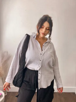 Double Gauze Buttondown Shirt *LIGHT GREY*