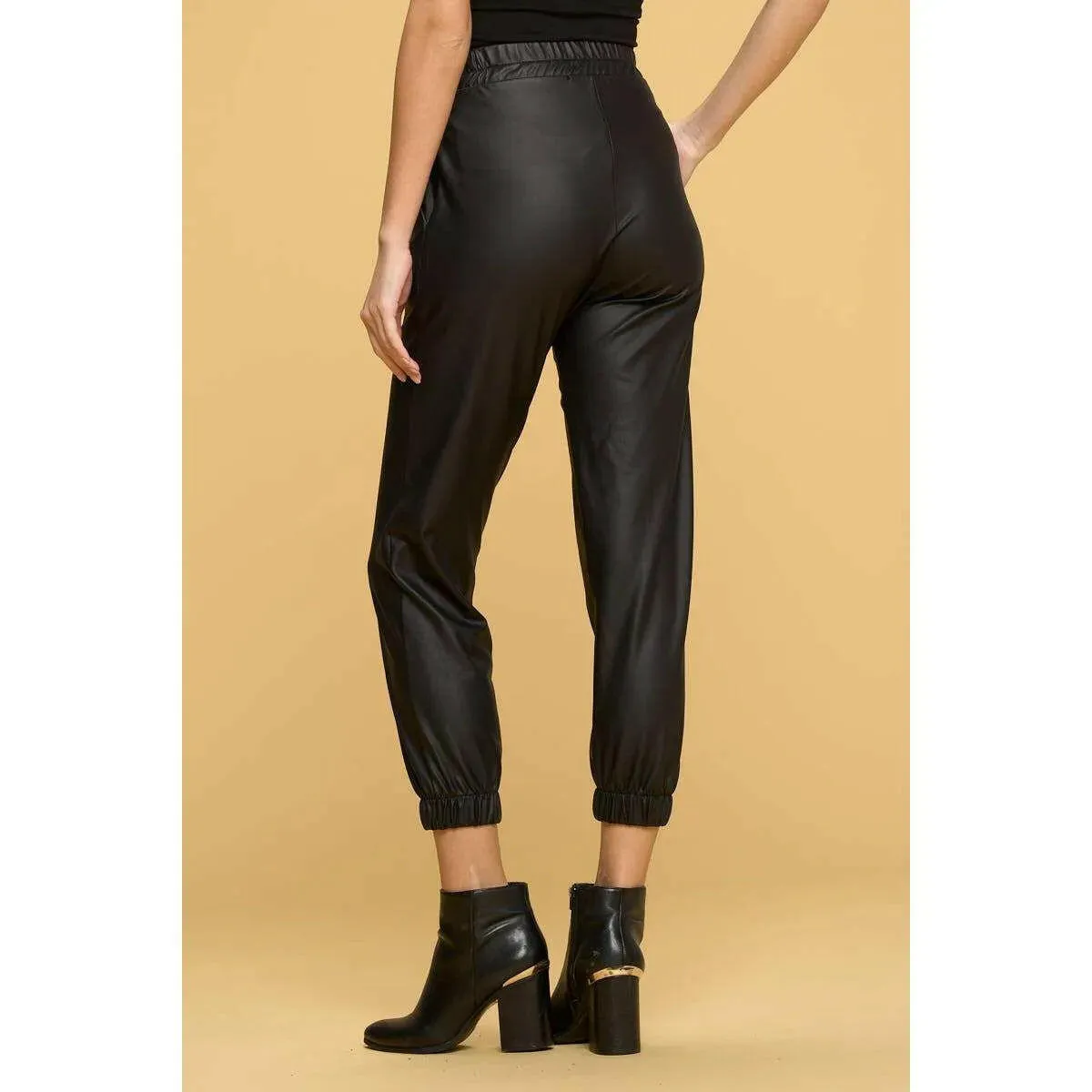 Faux Leather Pants with Pockets