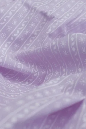 Iris Purple Sanganeri Cotton Fabric