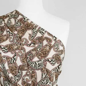 Linz - Cream Wild Paisley Viscose Woven Twill Fabric Sample