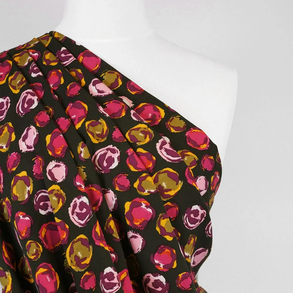 Linz - Pink Planets Viscose Woven Twill Fabric Sample