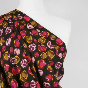 Linz - Pink Planets Viscose Woven Twill Fabric Sample