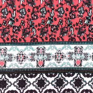 Lollipop-Ivory-Multi Moroccan Border Print Rayon Stretch Jersey Knit Fabric