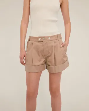 MARISSA WEBB BAILEY PLEATED CHINO SHORT - SAND BEIGE
