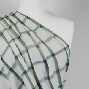 Nairn - Green Yarn Dyed Asymmetrical Plaid Woven Fabric Sample