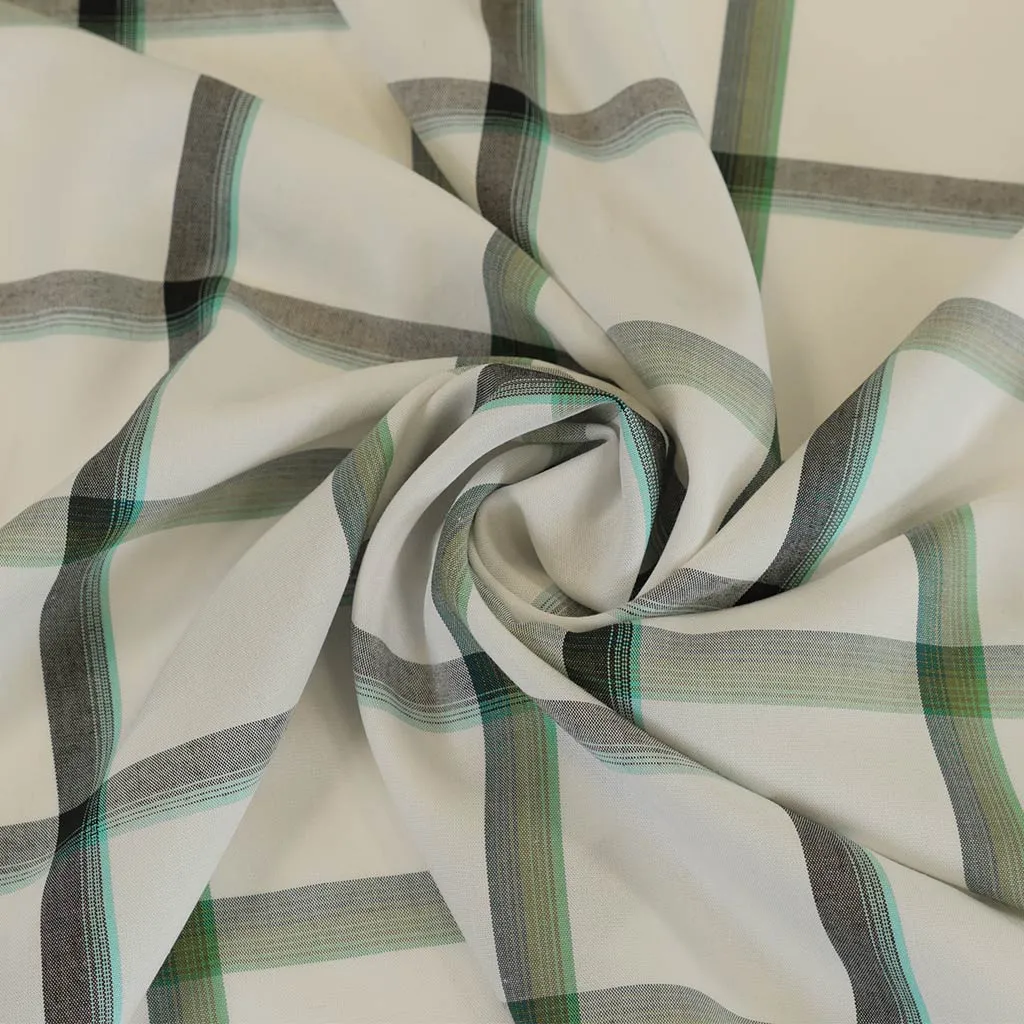 Nairn - Green Yarn Dyed Asymmetrical Plaid Woven Fabric Sample