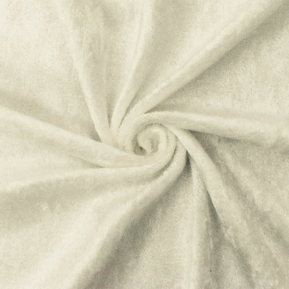 Pearl White Crushed Rayon-Poly Spandex Stretch Velvet Knit Fabric