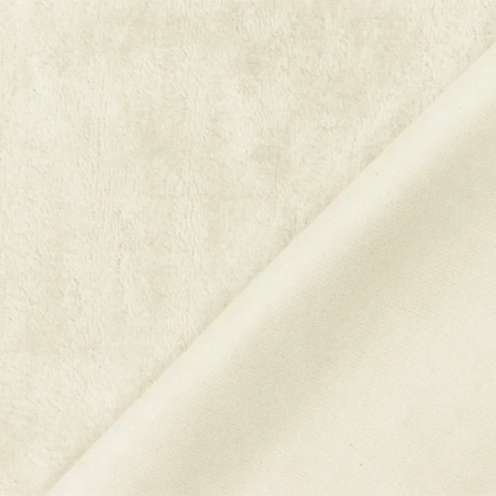 Pearl White Crushed Rayon-Poly Spandex Stretch Velvet Knit Fabric