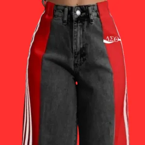 Pre-Order - 𝚫𝚺𝚯 Striped Wide Leg - -WOMEN'S Denim Pants