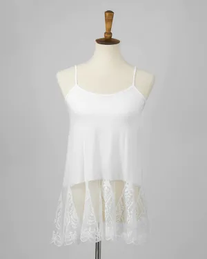 Ruffle lace top extender in ivory