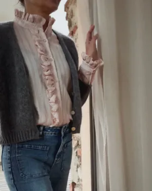 RUFFLED SHIRT - LIGHT ROSE