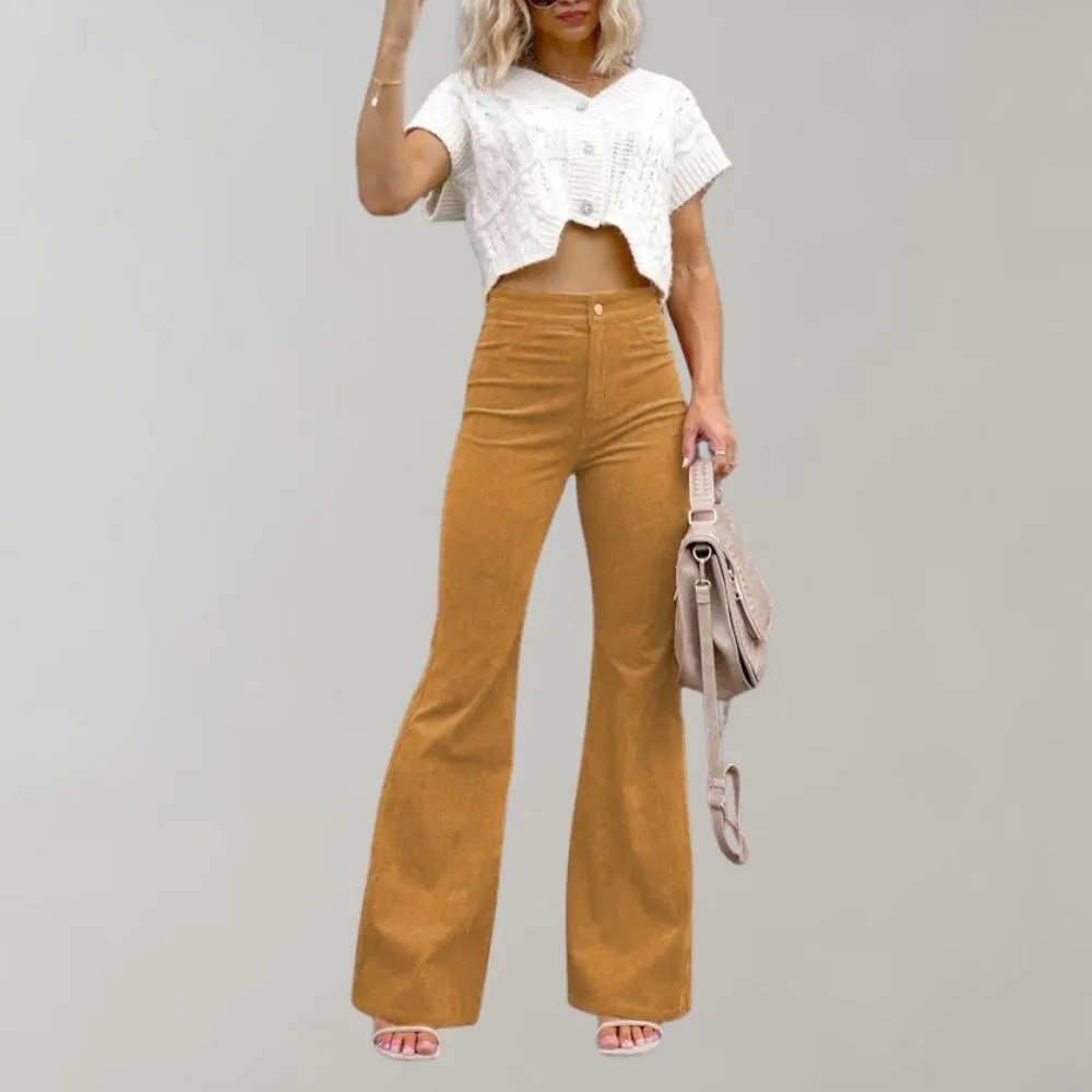 Sylis | Trendy Corduroy Flared Trousers