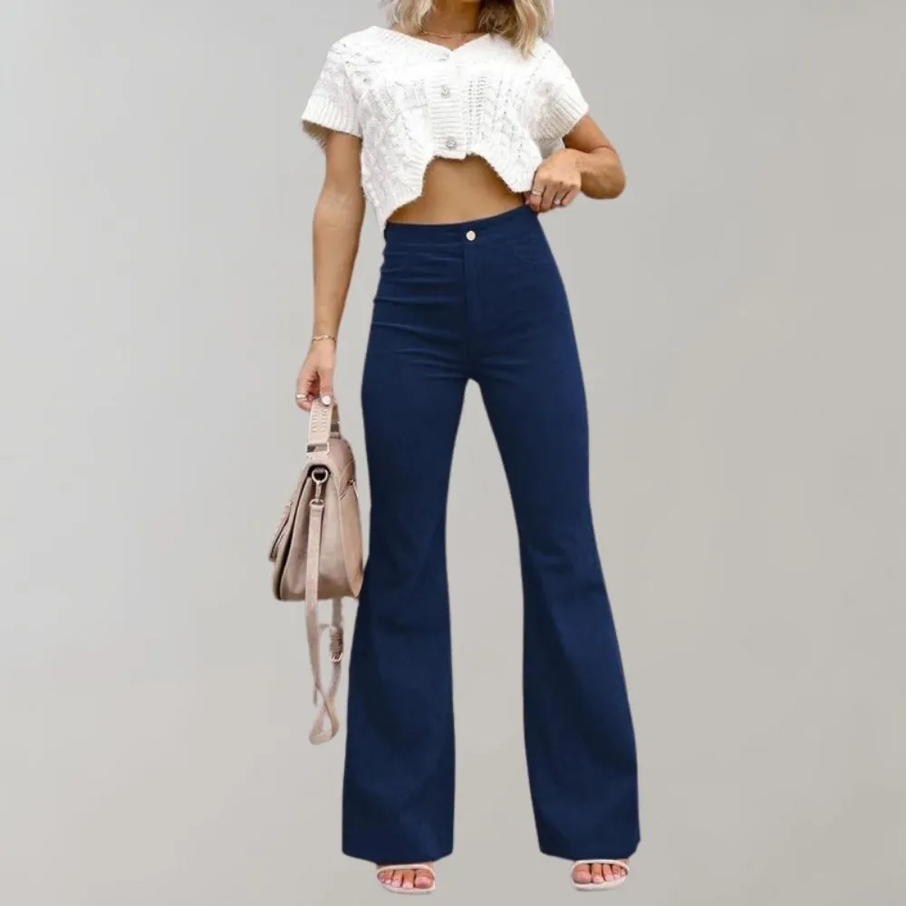 Sylis | Trendy Corduroy Flared Trousers