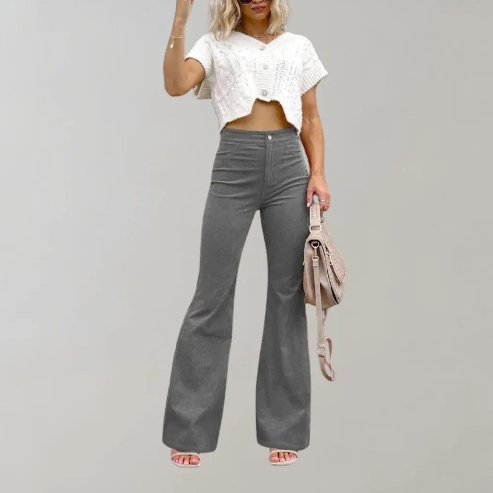 Sylis | Trendy Corduroy Flared Trousers