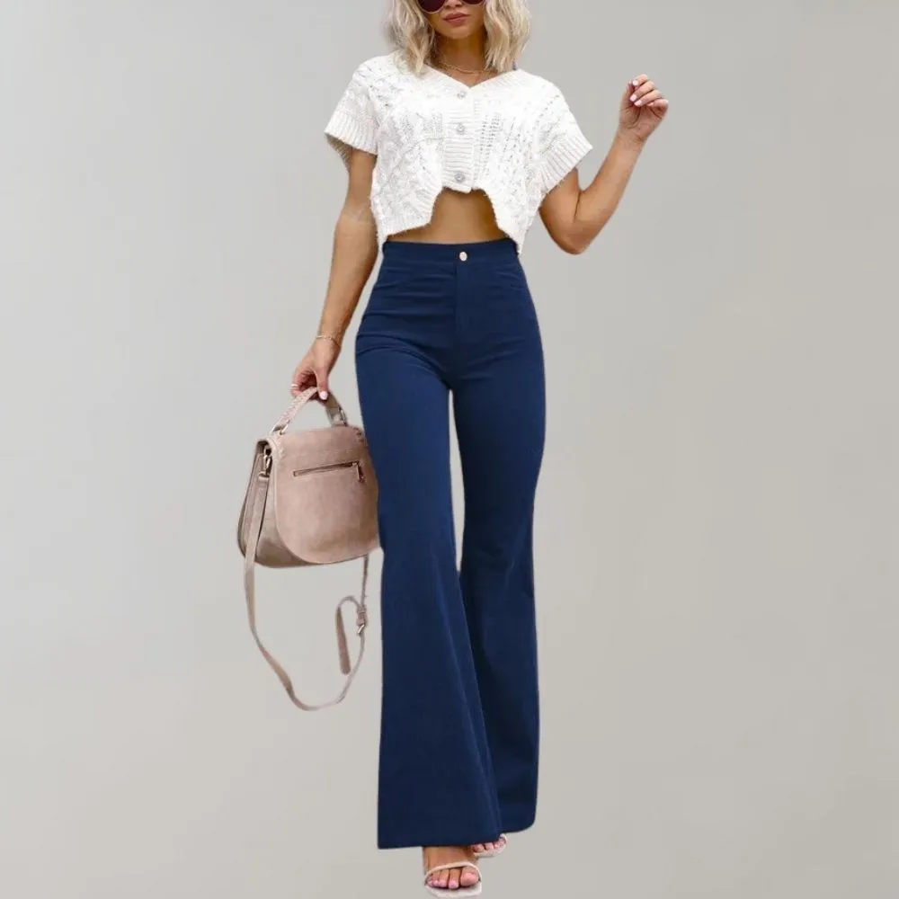 Sylis | Trendy Corduroy Flared Trousers