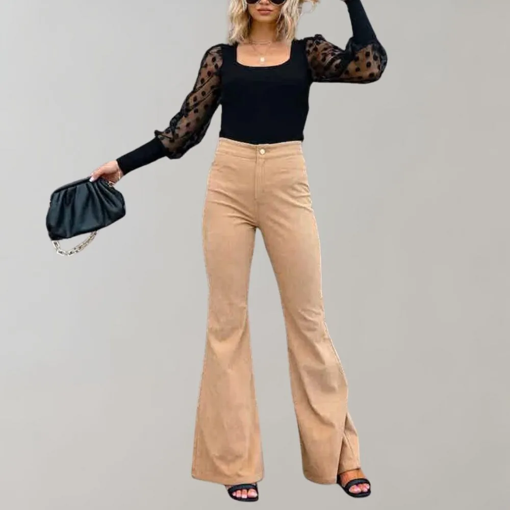 Sylis | Trendy Corduroy Flared Trousers