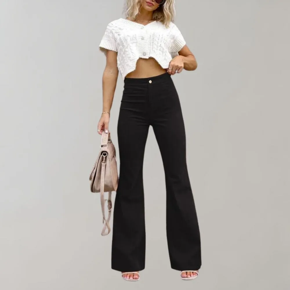 Sylis | Trendy Corduroy Flared Trousers