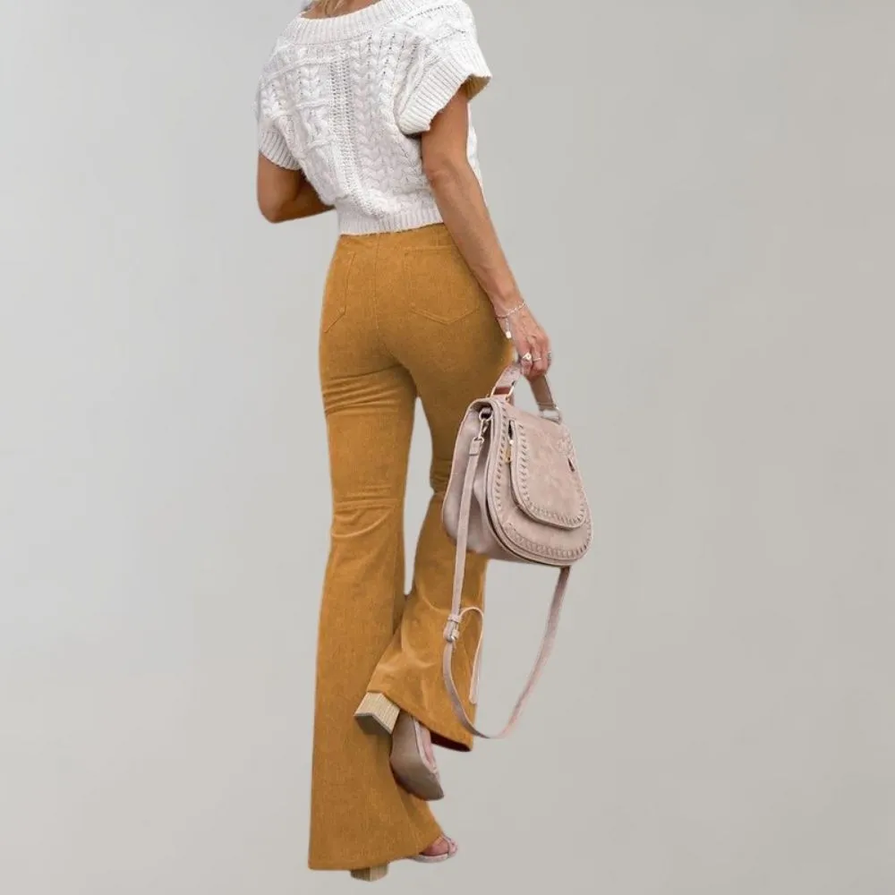 Sylis | Trendy Corduroy Flared Trousers
