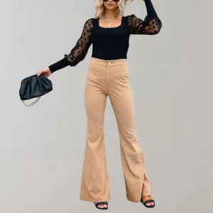 Sylis | Trendy Corduroy Flared Trousers