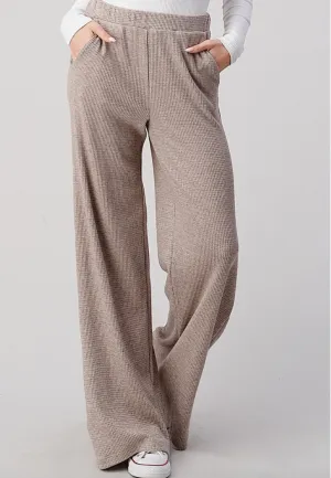 Tan Wide Leg Loungewear Pants
