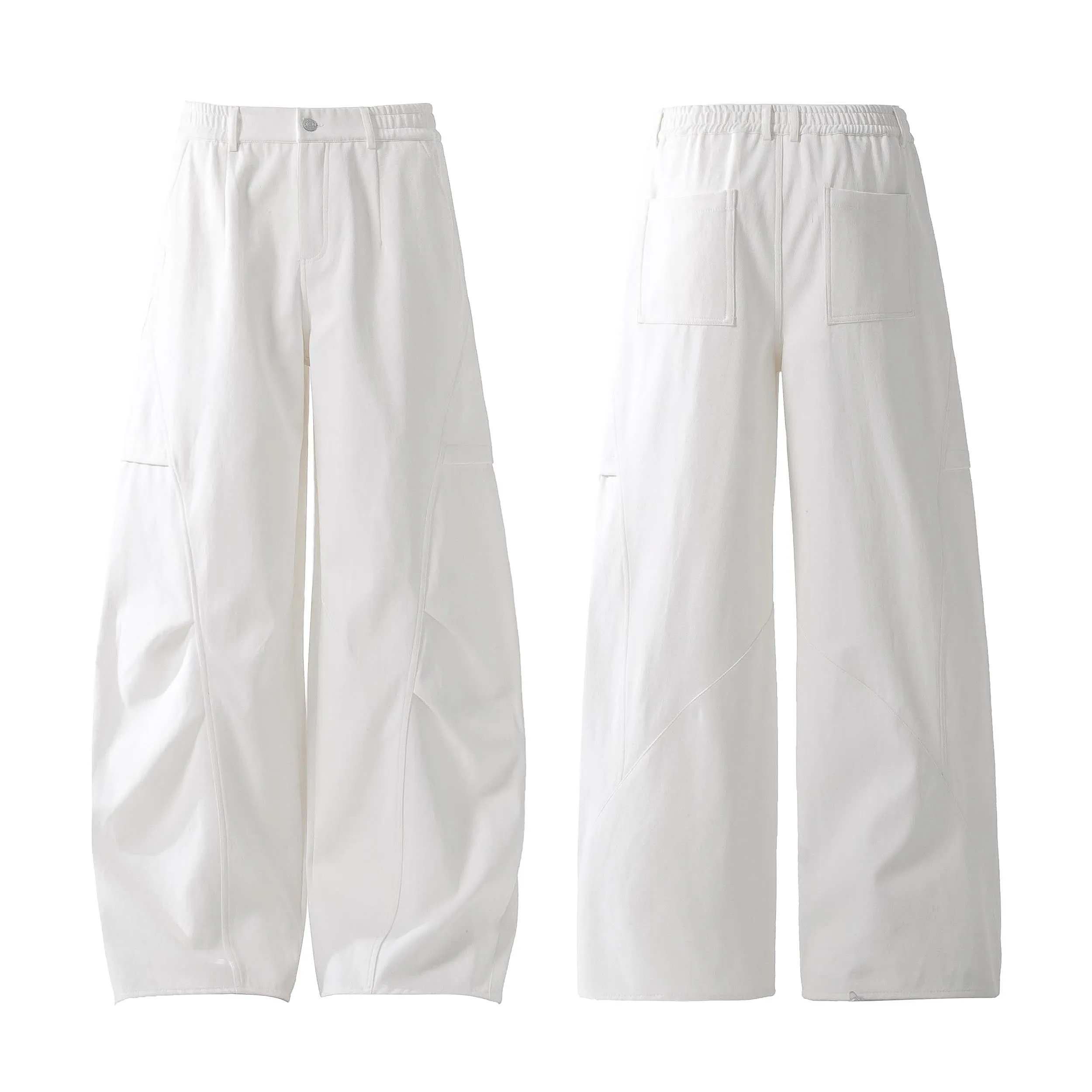 Trendy Curved Hem Casual Pants