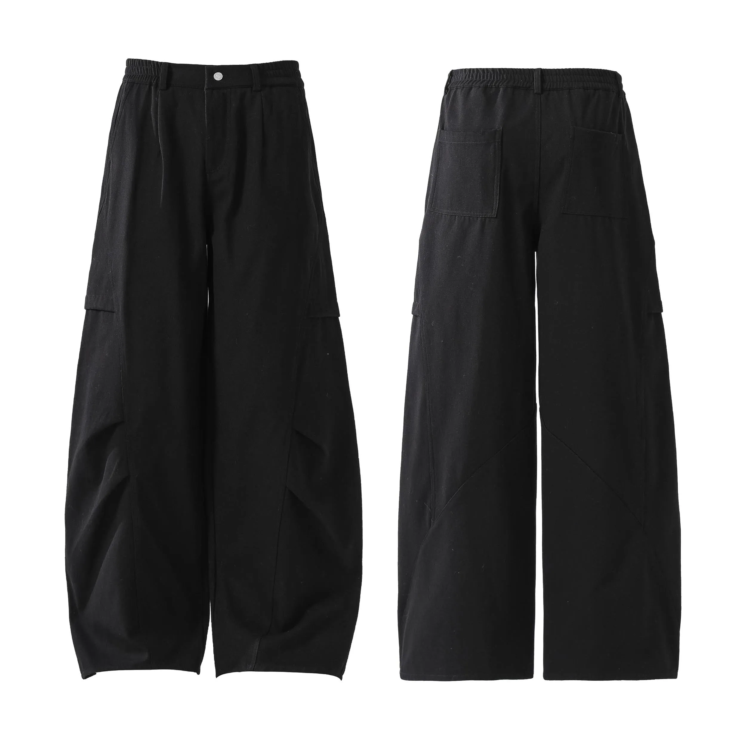 Trendy Curved Hem Casual Pants