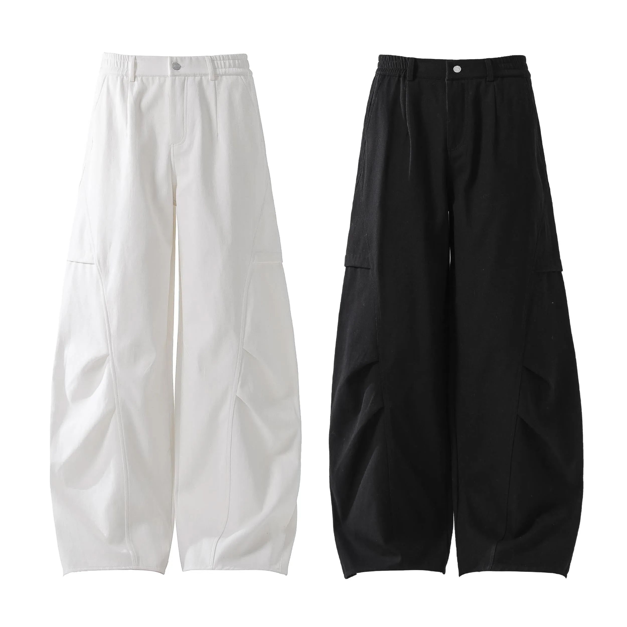 Trendy Curved Hem Casual Pants