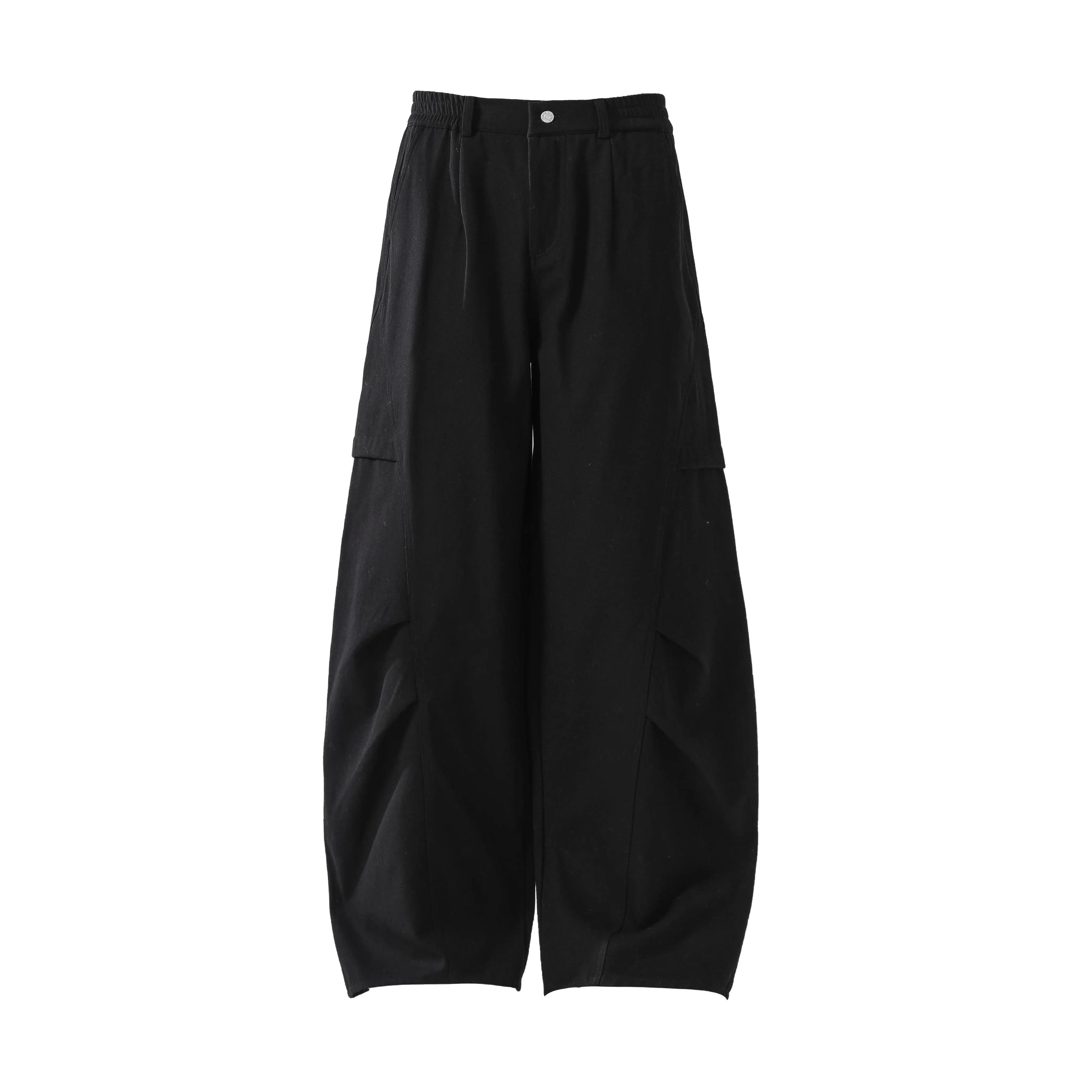 Trendy Curved Hem Casual Pants
