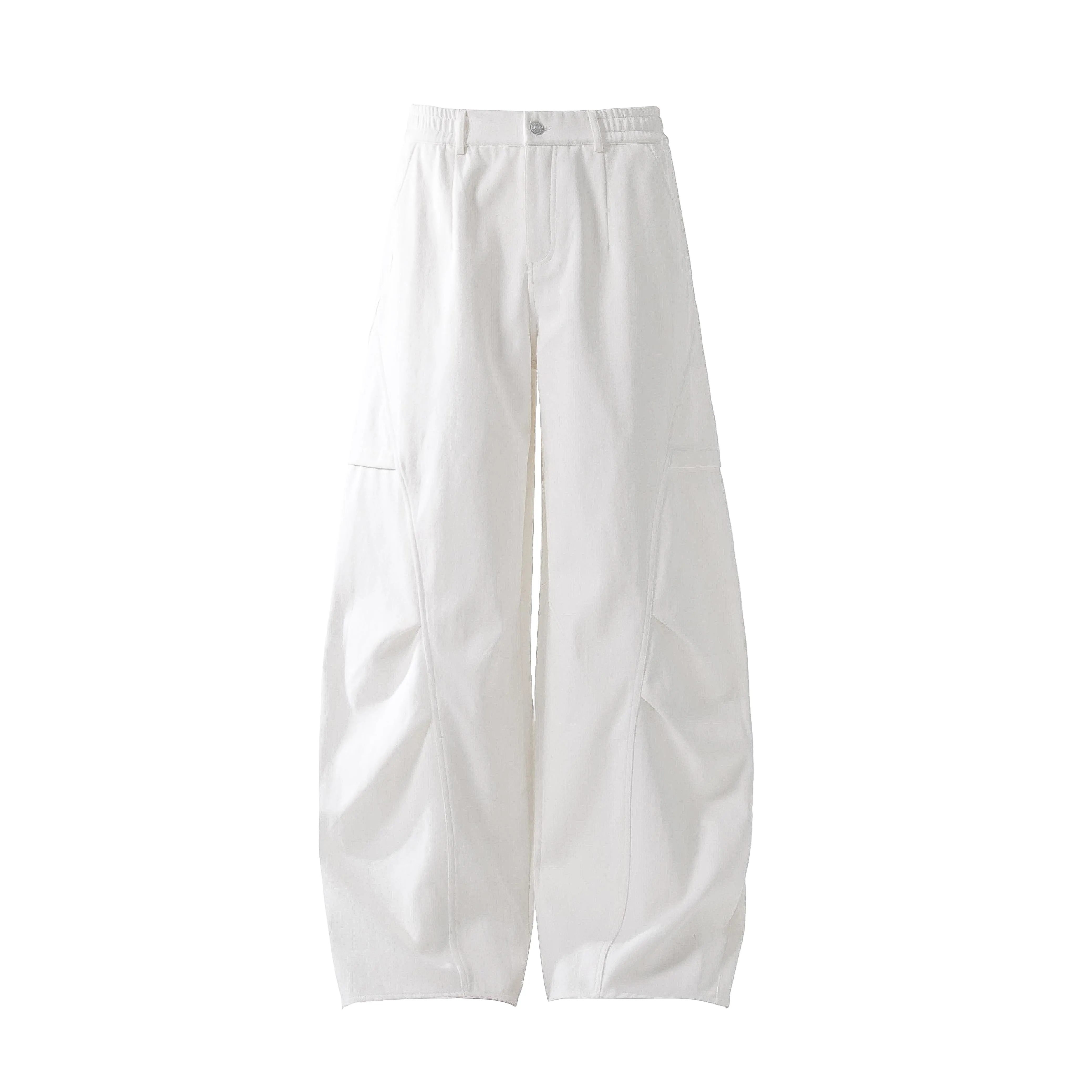 Trendy Curved Hem Casual Pants