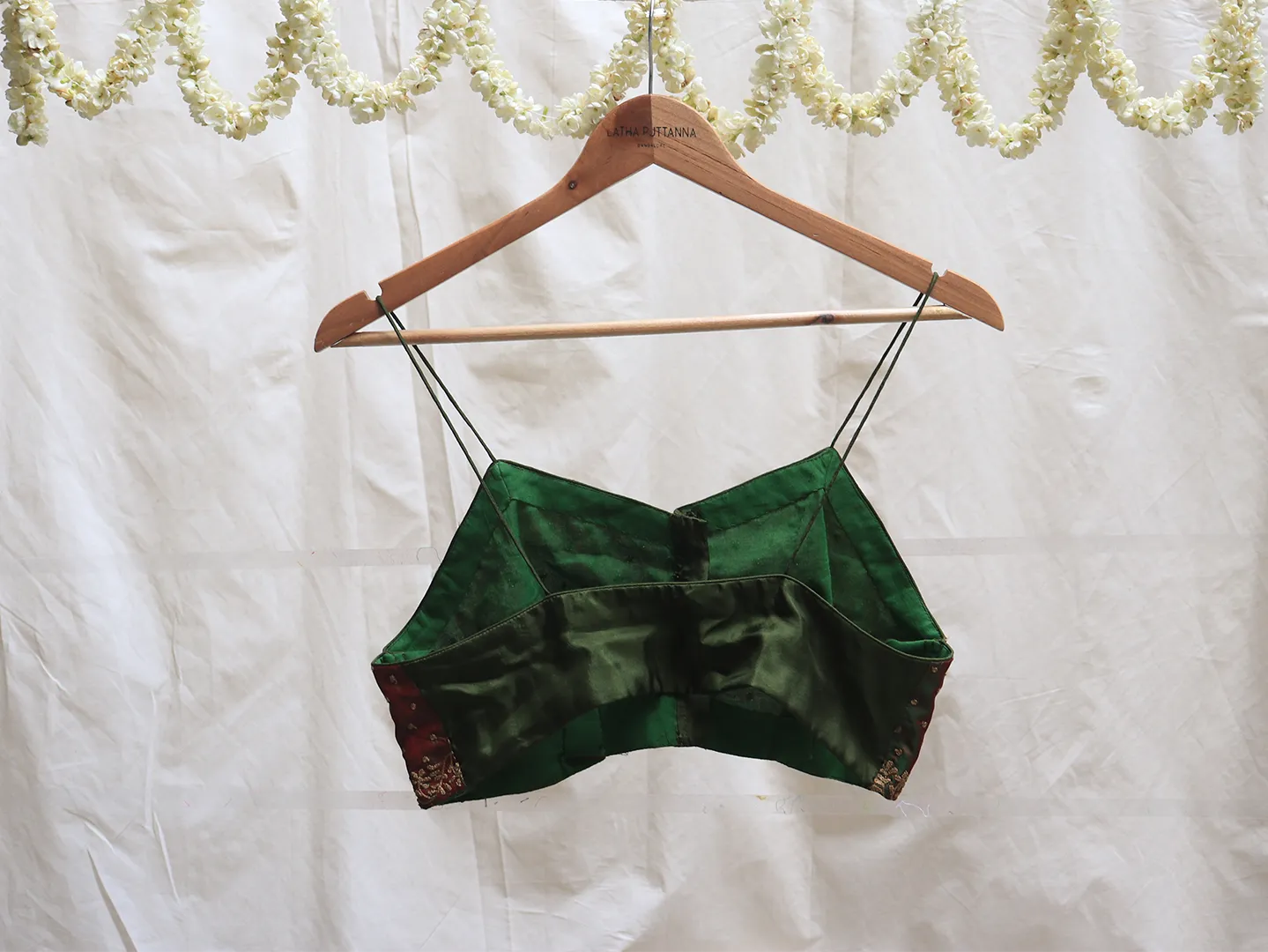 Two tone colour, soft silk, Hand embroidery blouse