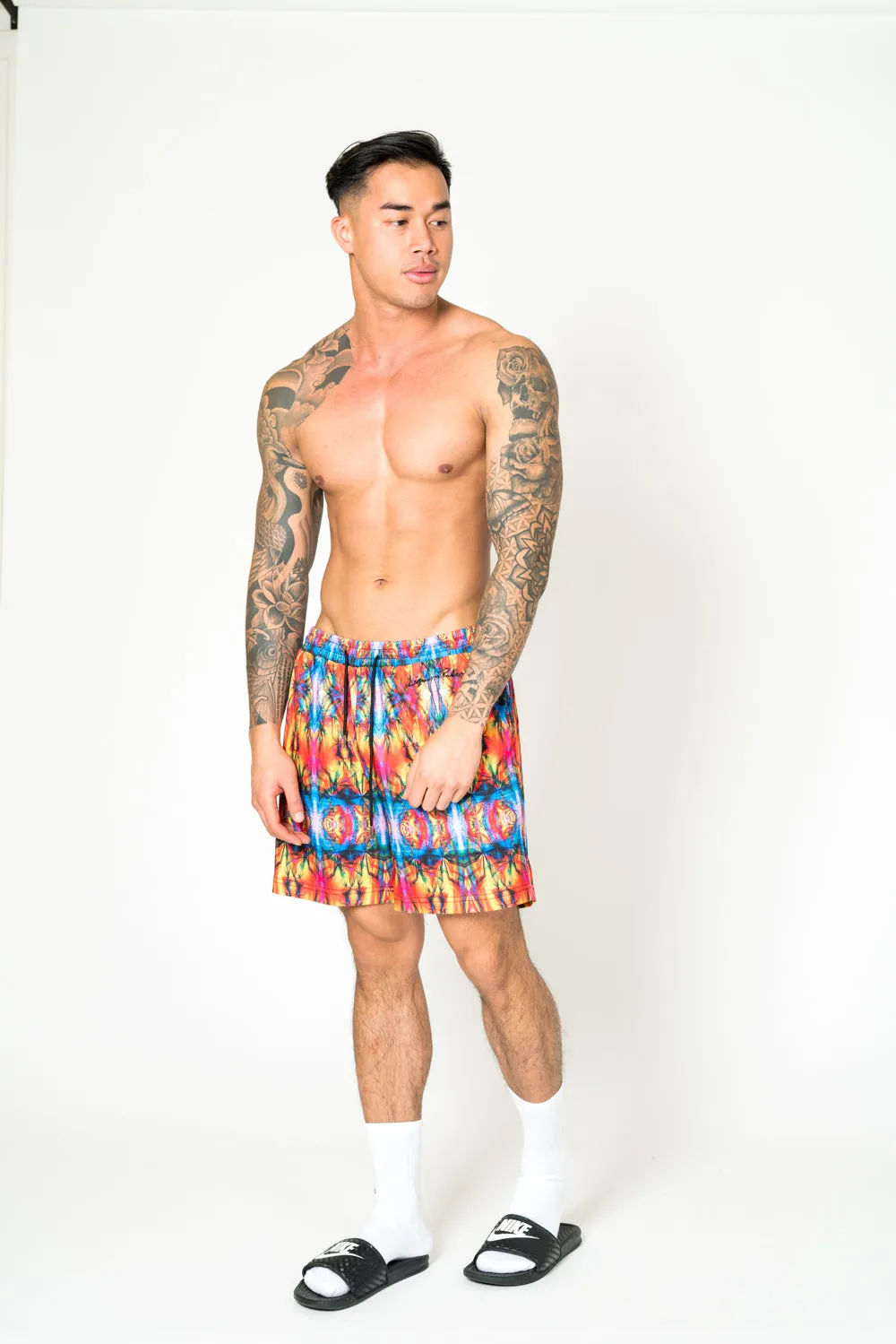 Ubuntu Retro Kaleidoscope Printed Shorts