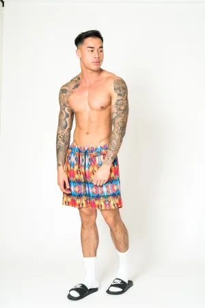 Ubuntu Retro Kaleidoscope Printed Shorts