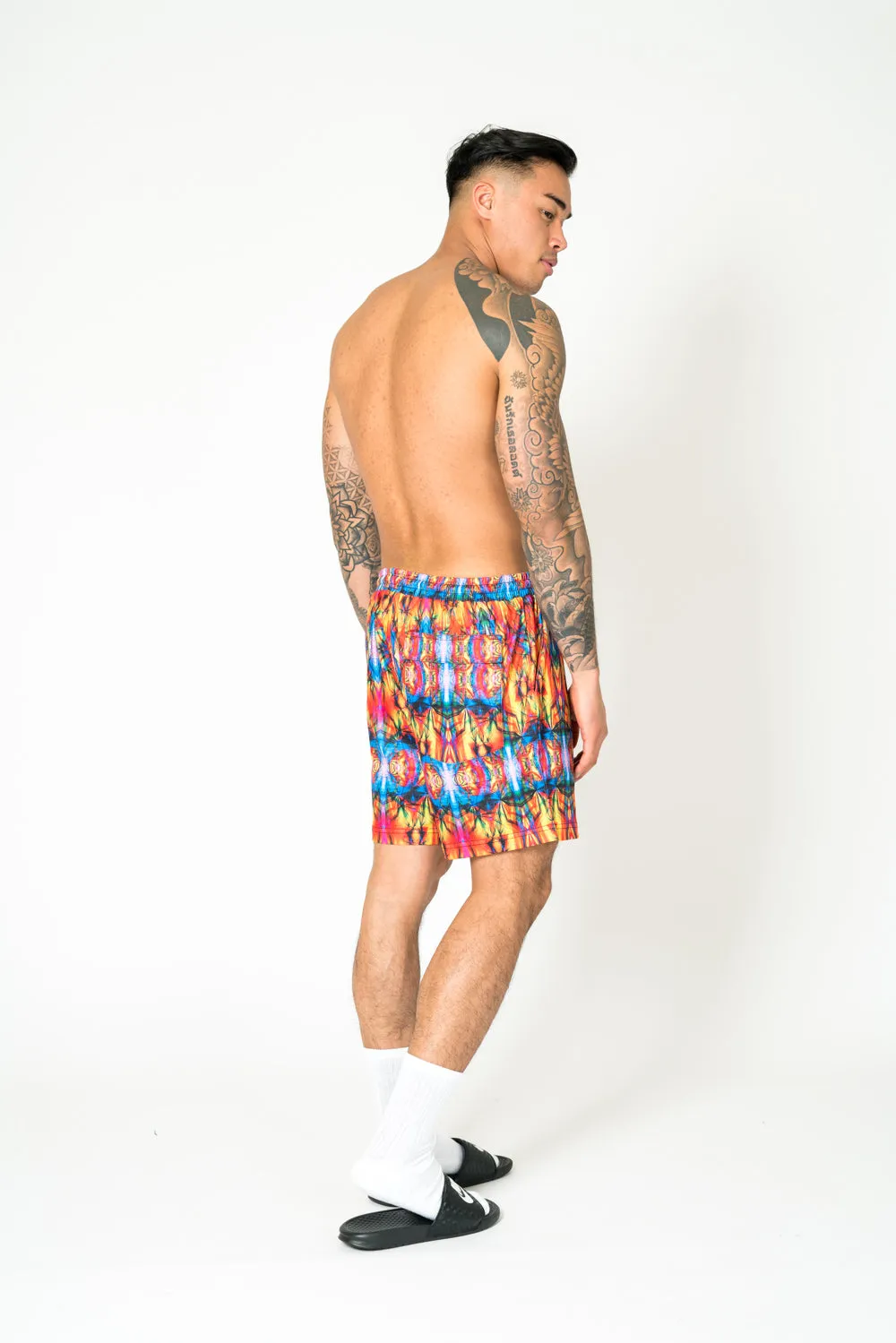 Ubuntu Retro Kaleidoscope Printed Shorts