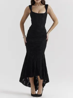 Wenkouban-Christmas Thanksgiving Gift New Year's Eve Dress party look inspos back to school dress  Cesca Black Floral Maxi Dress